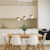 Lámpara colgante nórdica cilíndrica LED color Morandi para comedor