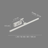 Aplique para espejo de baño lineal LED articulado moderno