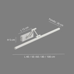 Aplique para espejo de baño lineal LED articulado moderno