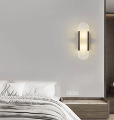 Aplique de pared moderno de mármol ovalado para mesilla de noche