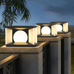 Lámpara sobremuro exterior solar LED negra IP65 moderna de jardín