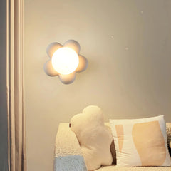 Aplique de pared floral LED moderno de resina para dormitorio
