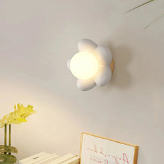 Aplique de pared floral LED moderno de resina para dormitorio