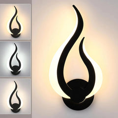 Aplique de pared moderno LED con diseño de llama para dormitorio