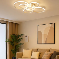 Lámpara de Techo LED Regulable con Diseño Moderno de Aro para Salón