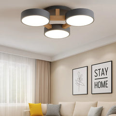 Lámpara de Techo de Madera Multicabezal Nórdica con LED para Salón