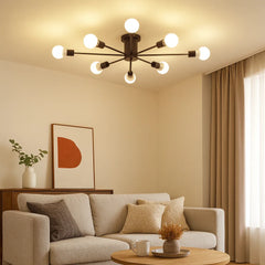 Lámpara de Techo LED Moderna con Diseño Molecular de Hierro para Salón