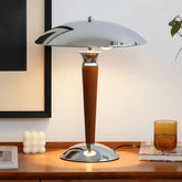 Lámpara de sobremesa de diseño mid-century en madera y metal