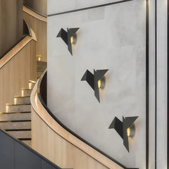 Aplique de pared de diseño moderno LED pájaro origami para salón