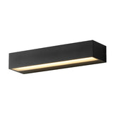 Aplique rectangular exterior minimalista LED IP65 de metal negro para porche