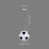 Lámpara colgante pelota de fútbol LED de vidrio para habitación infantil moderna