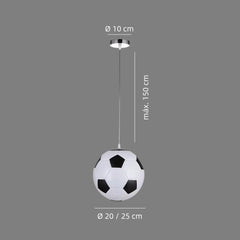 Lámpara colgante pelota de fútbol LED de vidrio para habitación infantil moderna