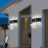 Aplique de pared exterior bidireccional con sensor de movimiento, 8 LEDs y IP65