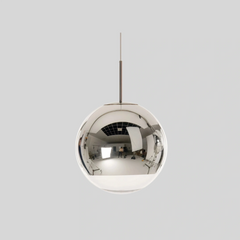 Lámpara colgante globo de vidrio LED moderna efecto espejo para comedor