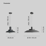 Lámpara colgante exterior moderna de aluminio con LED IP65 para terraza