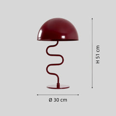 Lámpara de mesa nórdica con brazo ondulado LED para salón