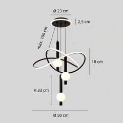 Lámpara colgante de diseño moderno LED con forma de infinito para comedor