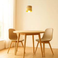 Lámpara colgante nórdica cilíndrica LED color Morandi para comedor