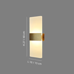 Aplique pared rectangular minimalista LED de acrílico para dormitorio