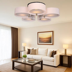 Lámpara de Techo LED Moderna de Cristal con Luz Tricolor Ajustable para Salón