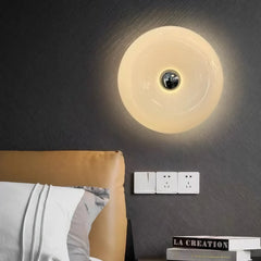 Aplique de pared donut moderno LED táctil de vidrio para dormitorio