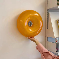 Aplique de pared donut moderno LED táctil de vidrio para dormitorio