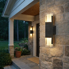 Aplique de pared exterior moderno negro LED con sensor de movimiento IP65
