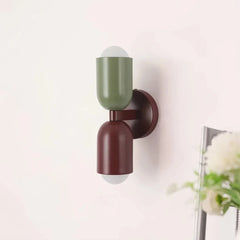 Aplique de pared bidireccional moderno en tono morandi para mesita de noche