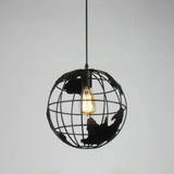 Lámpara colgante industrial de hierro tipo globo terráqueo para comedor