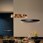 Lámpara colgante de anillo moderna con LED regulable en altura para comedor