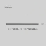 Plafón lineal minimalista LED negro de metal con luz suave para salón
