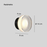Aplique de pared redondo LED moderno Ø14 cm para pasillo