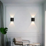 Aplique bidireccional para exterior LED IP65 moderno de metal negro