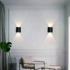 Aplique bidireccional para exterior LED IP65 moderno de metal negro