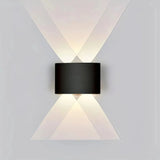 Aplique bidireccional para exterior LED IP65 moderno de metal negro