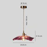 Lámpara colgante flor de cristal rosa vintage ajustable en altura para comedor