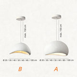Lámpara colgante Japandi de resina con LED regulable en altura para comedor