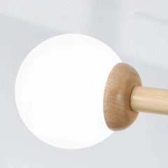 Lámpara de techo Sputnik de madera LED regulable para dormitorio, 4/6/8 luces