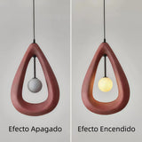 Lámpara colgante Japandi de resina con diseño de gota y luz suave para comedor