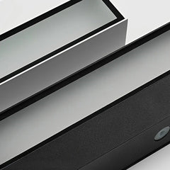 Aplique de pared exterior LED rectangular moderno negro de metal para porche