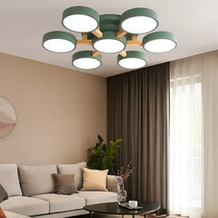 Lámpara de Techo de Madera Multicabezal Nórdica con LED para Salón