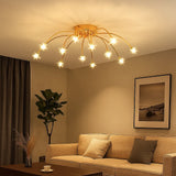 Lámpara de techo Sputnik moderna de metal con LED para salón