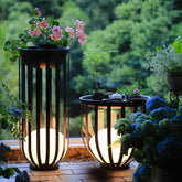 Lámpara de pie solar exterior LED IP65 moderna con soporte para plantas