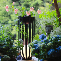 Lámpara de pie solar exterior LED IP65 moderna con soporte para plantas