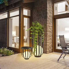 Lámpara de pie solar exterior LED IP65 moderna con soporte para plantas