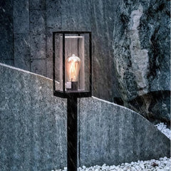 Baliza de jardín LED solar IP65 de vidrio y metal para camino