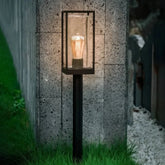 Baliza de jardín LED solar IP65 de vidrio y metal para camino