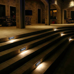 Baliza LED exterior IP65 de metal rectangular moderna para escalera