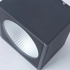 Foco de superficie LED IP65 rectangular negro moderno para pasillo