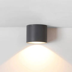 Foco LED de superficie exterior impermeable de metal gris oscuro moderno